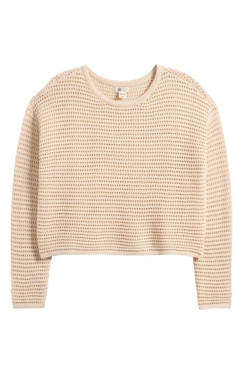 Billabong Daybreak Openwork Cotton Sweater, Alternate, color, Whitecap