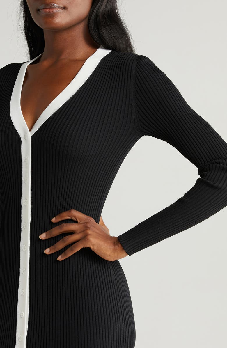 STAUD Shoko Stripe Long Sleeve Sweater Dress, Alternate, color,