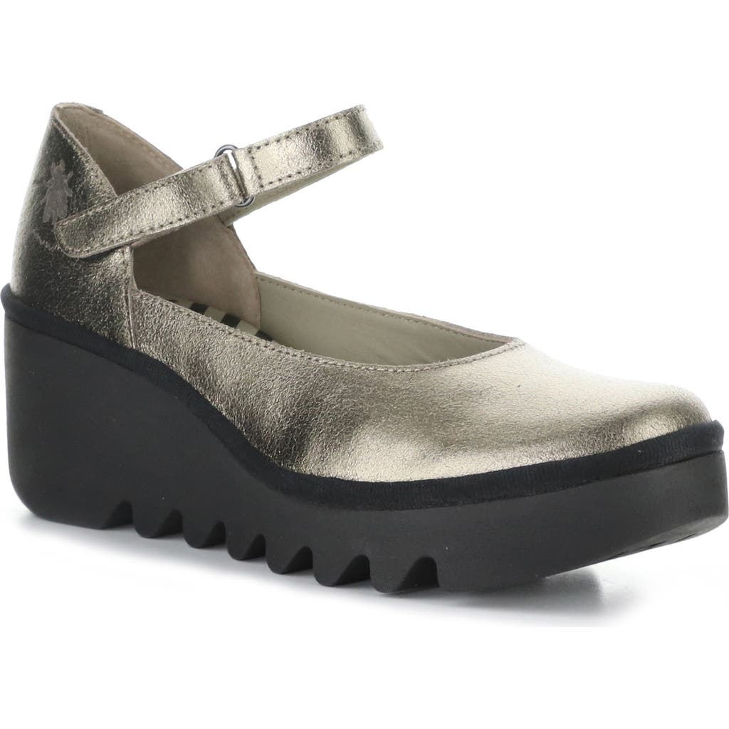 Fly London Bawo Platform Wedge Pump in Gold  product