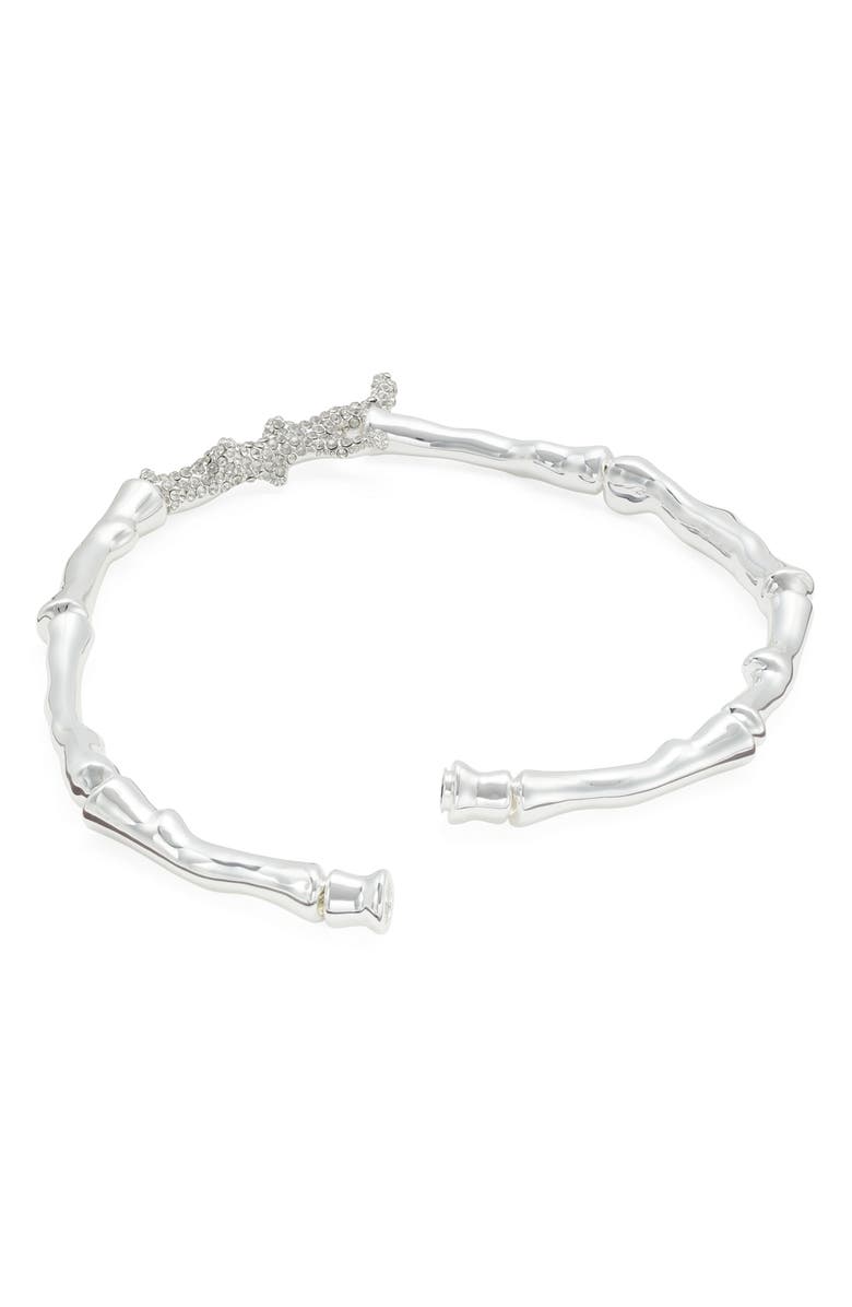 Tory Burch Crystal Coral Necklace, Alternate, color, Light Silver / Crystal