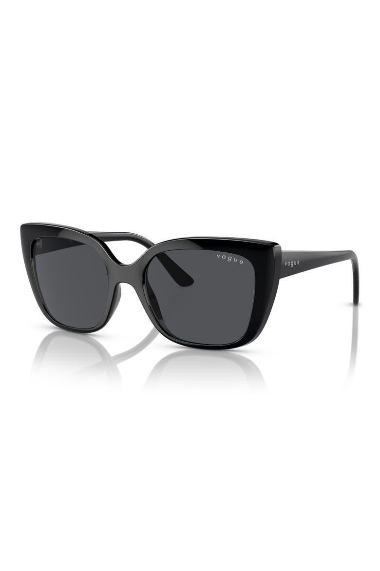 VO5337S 53mm Square Cat Eye Sunglasses, Alternate, color, BLACK / GREY