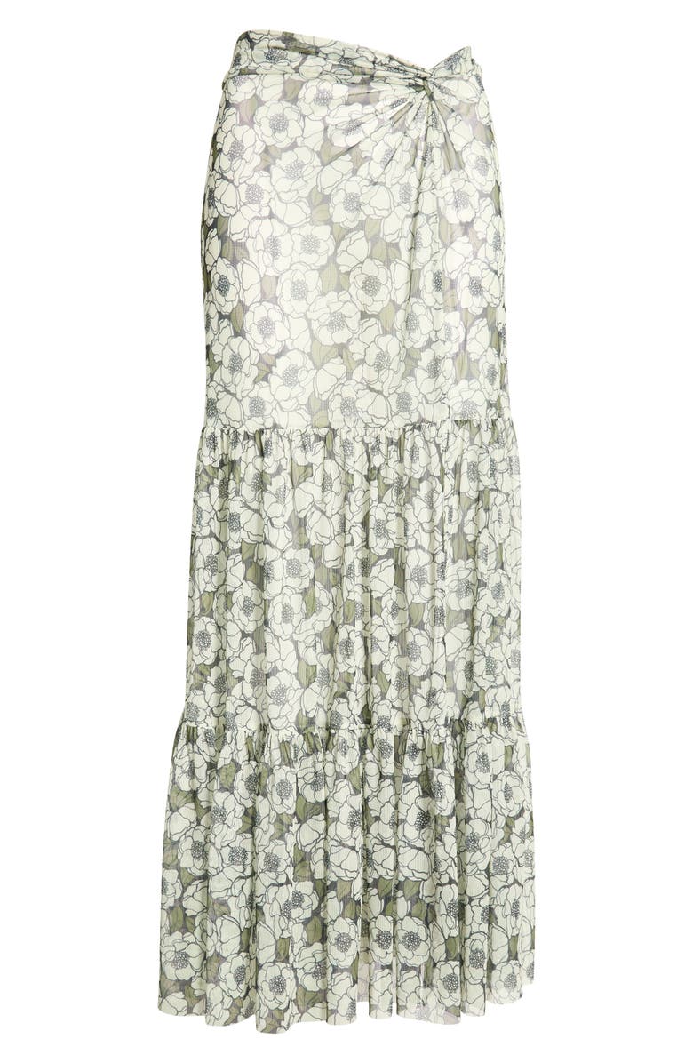 Hutch Sheer Cover-Up Maxi Skirt, Alternate, color, Black Poppies