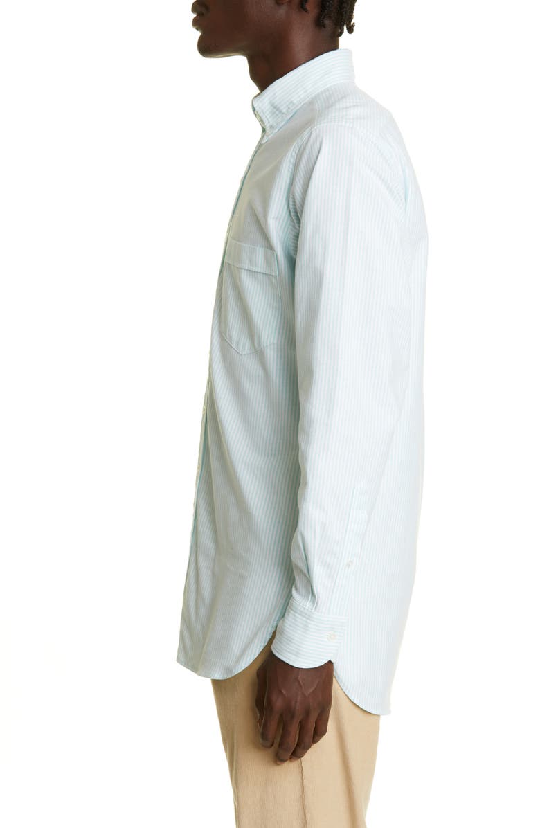 Drake's Stripe Button-Down Poplin Shirt, Alternate, color,