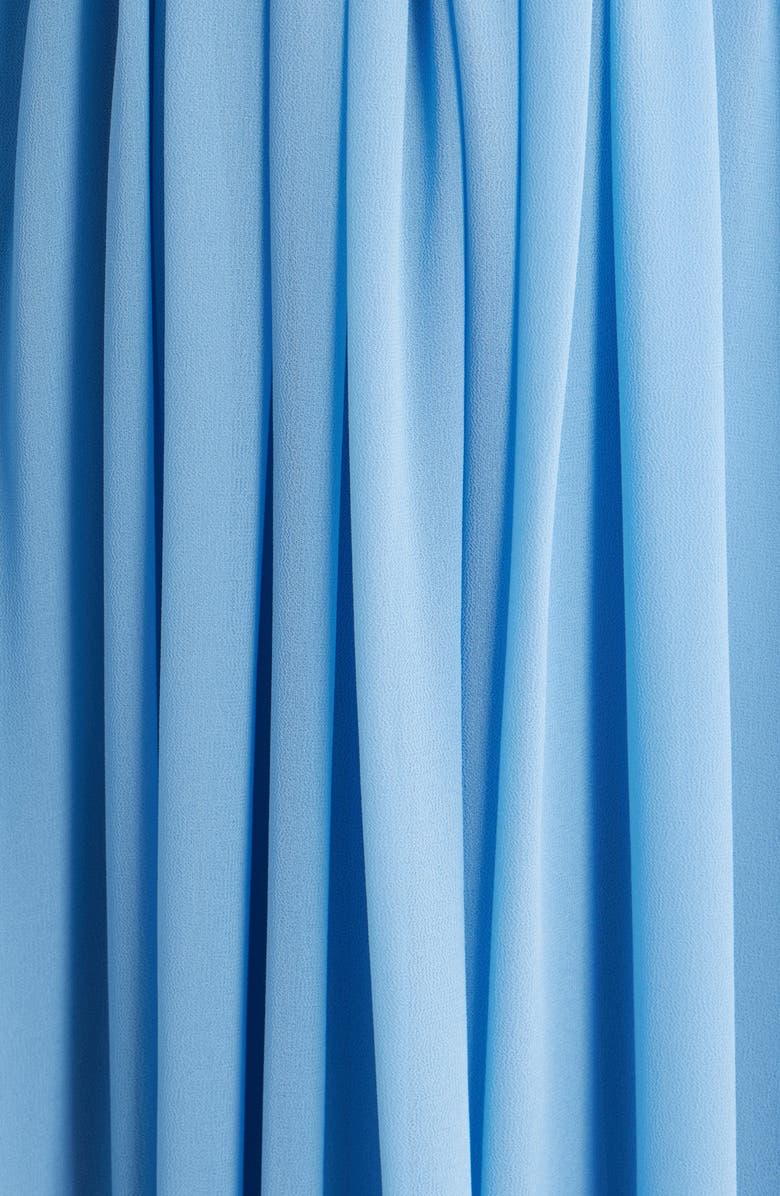 Delfi Collective Eli Cutout Feather Trim Gown, Alternate, color, Baby Blue