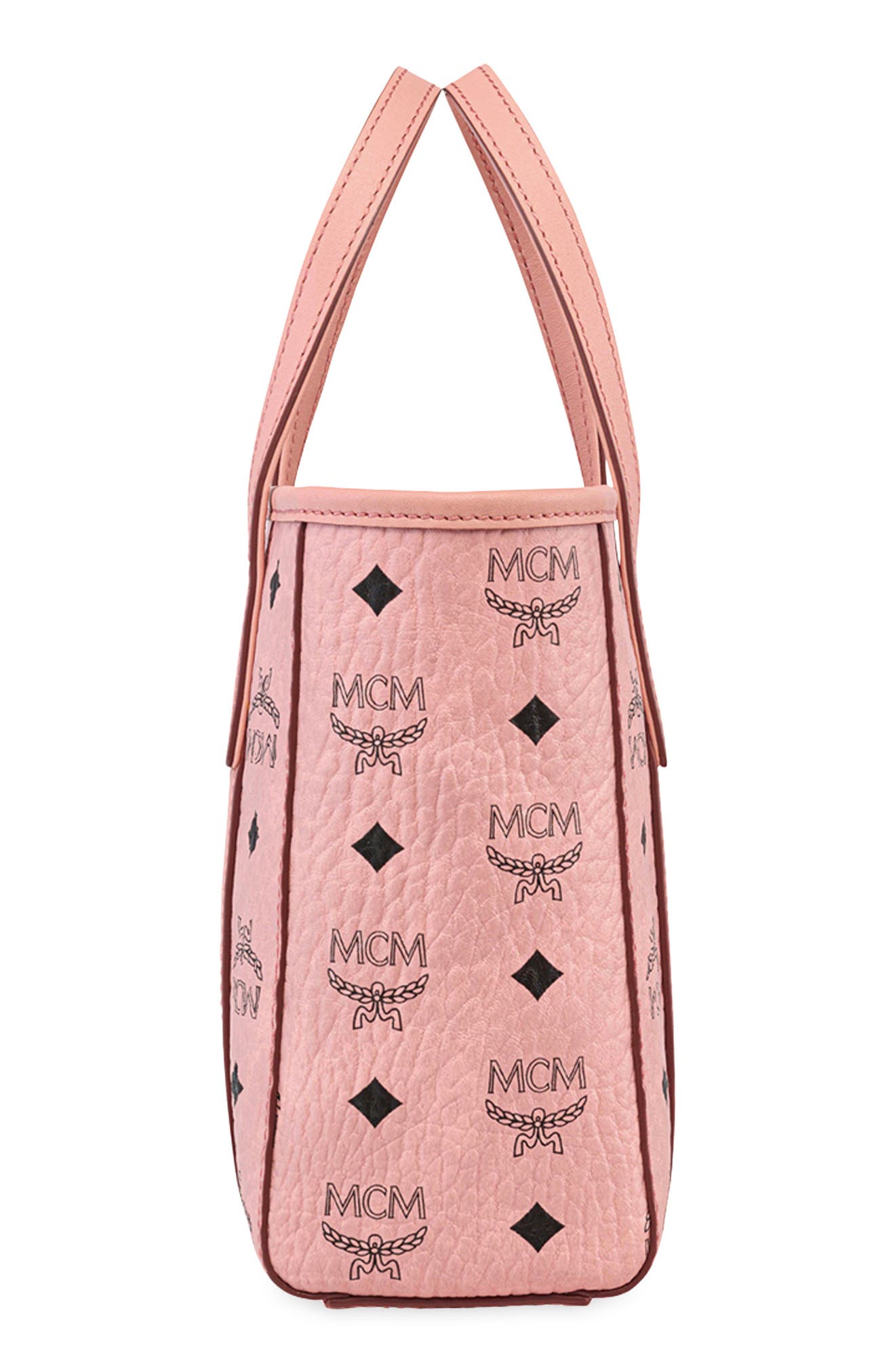 MCM Mini Toni Visetos Coated Canvas Top Handle Shopper Bag, Alternate, color, Soft Pink