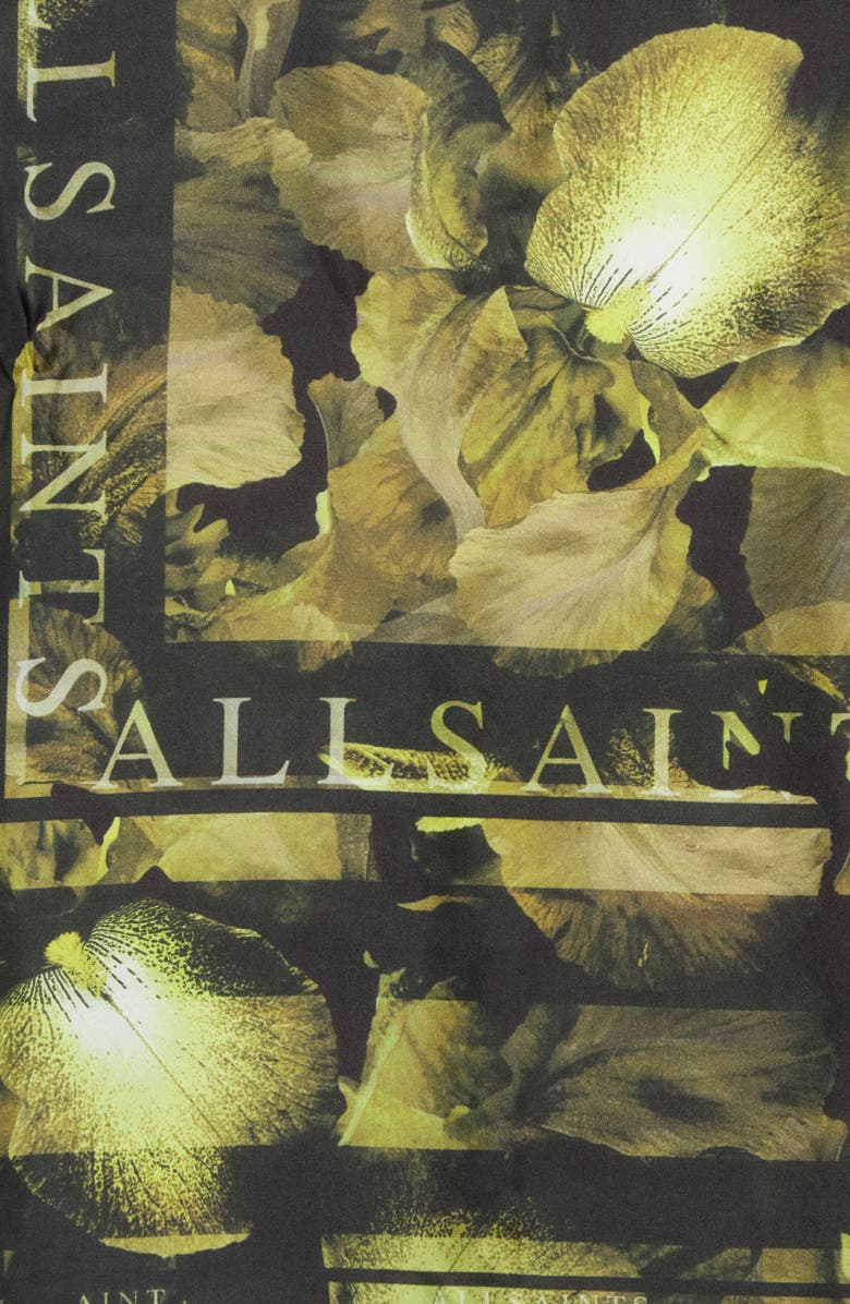 AllSaints Monica Iris Silk Square Scarf, Alternate, color, Bright Green