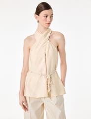 Koton Twisted Halter Neck Top with Belt Detail