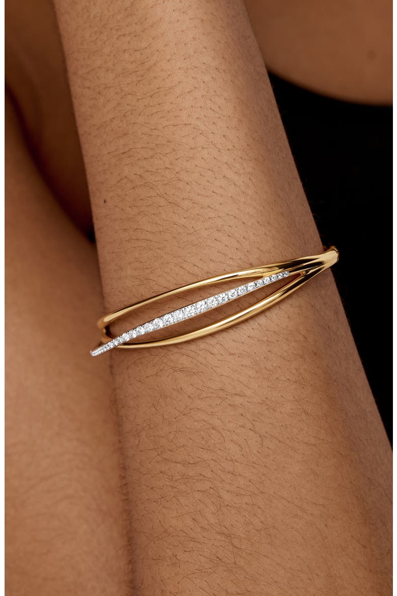 Nura Lab Grown Diamond Pavé Wrap Bangle Bracelet, Alternate, color, 18K GOLD VERMEIL / DIAMOND