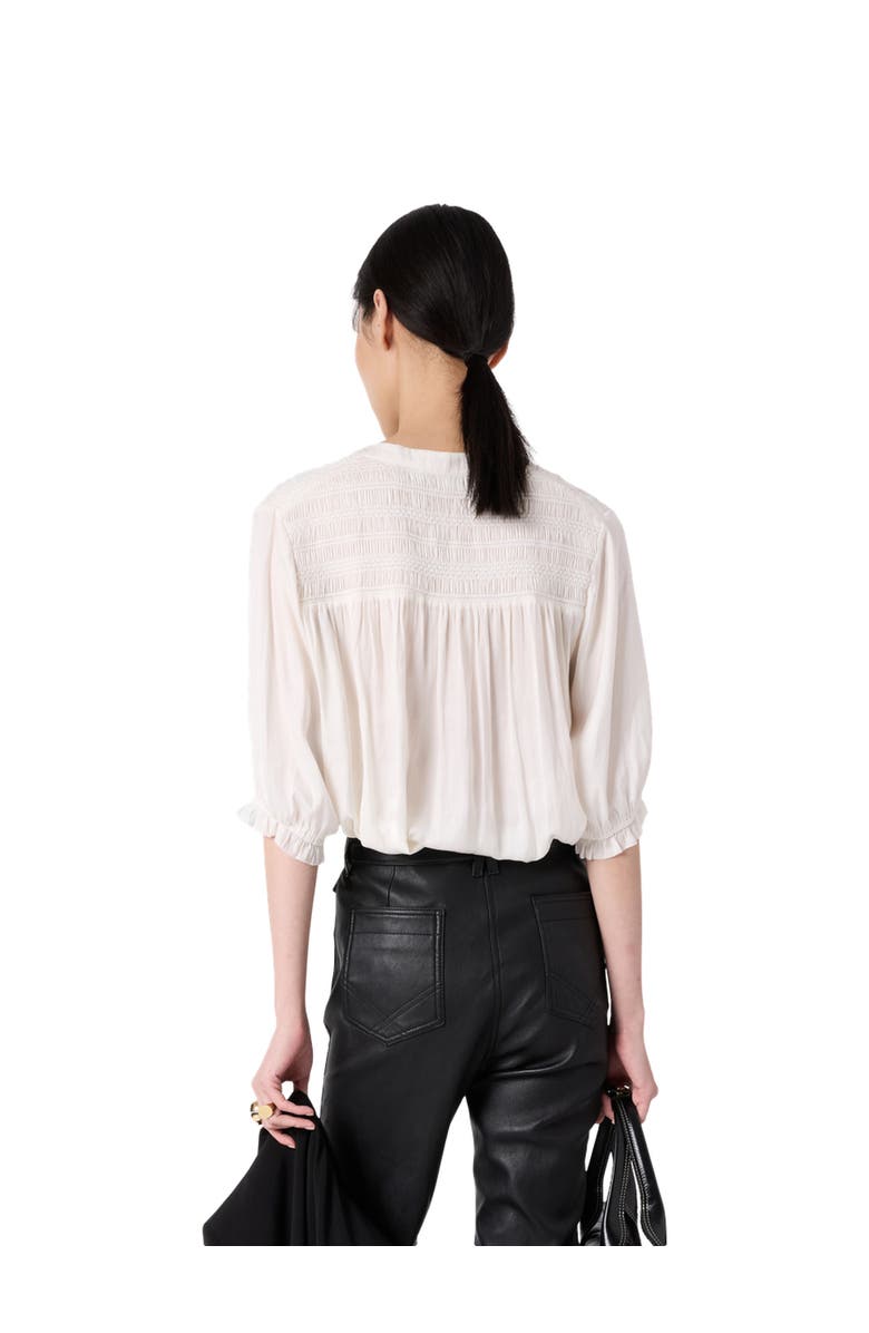 GERARD DAREL Catrine Satin Shirt With Mandarin Collar, Alternate, color, Ecru