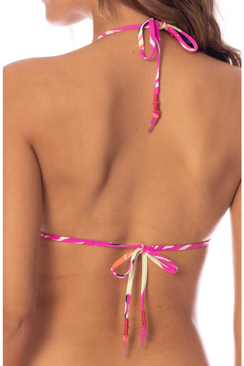 Jungle Reef Nyla Reversible Triangle Bikini Top, Alternate, color, PINK