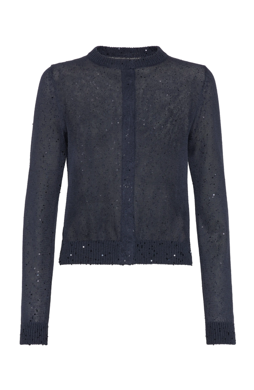 Brunello Cucinelli Linen And Silk Cardigan In Moonlight