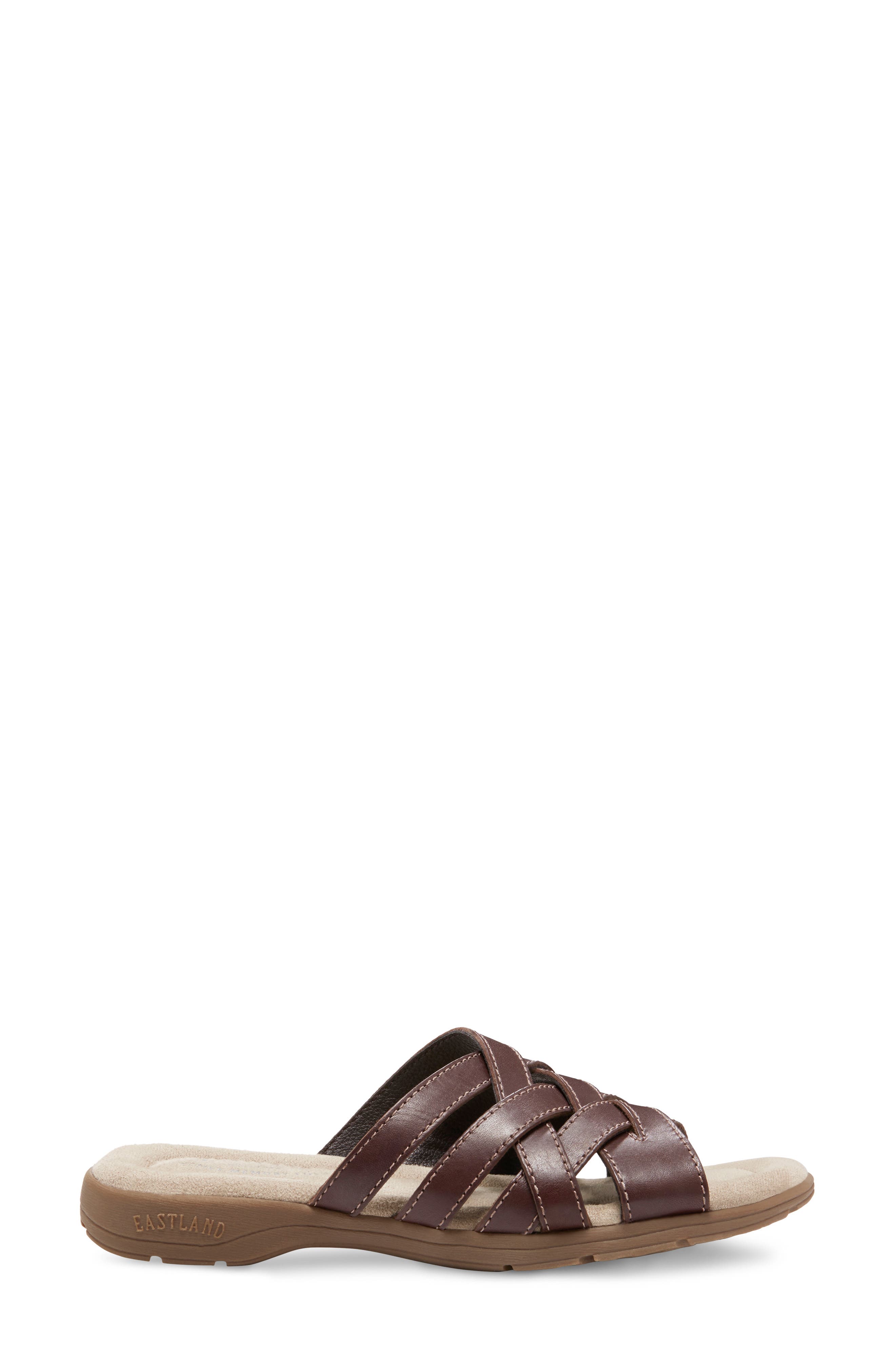 Eastland Hazel Woven Slide Sandal - Wide Width Available, Alternate, color, Brown