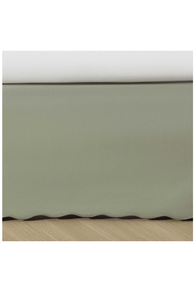 Scalloped Hem Cotton Weave Bedskirt, Alternate, color, GREEN