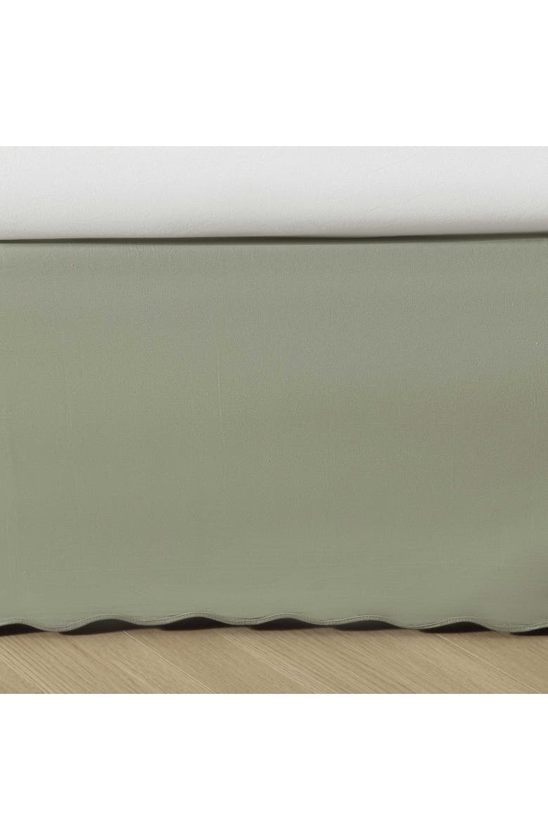 STONE COTTAGE Scalloped Hem Cotton Weave Bedskirt, Alternate, color, Green