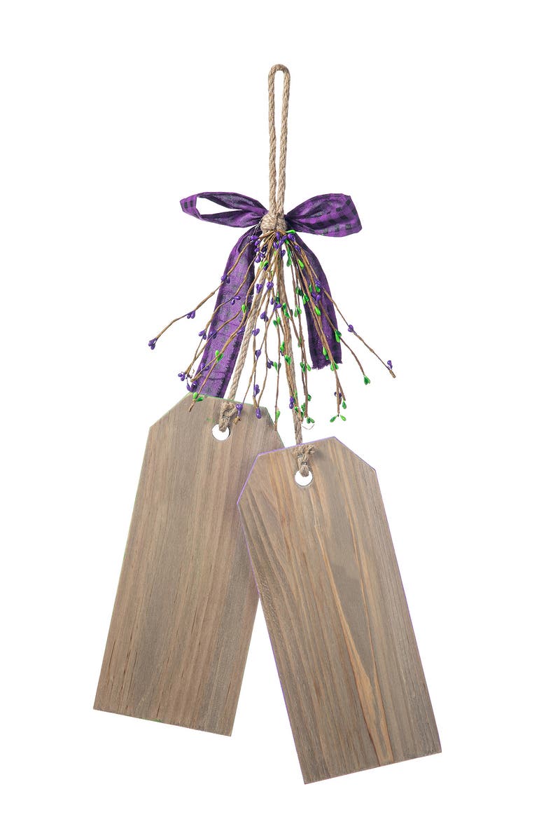 Glitzhome Happy Mardi Gras Day Wooden Bookmark Door Hanger, Alternate, color, Purple