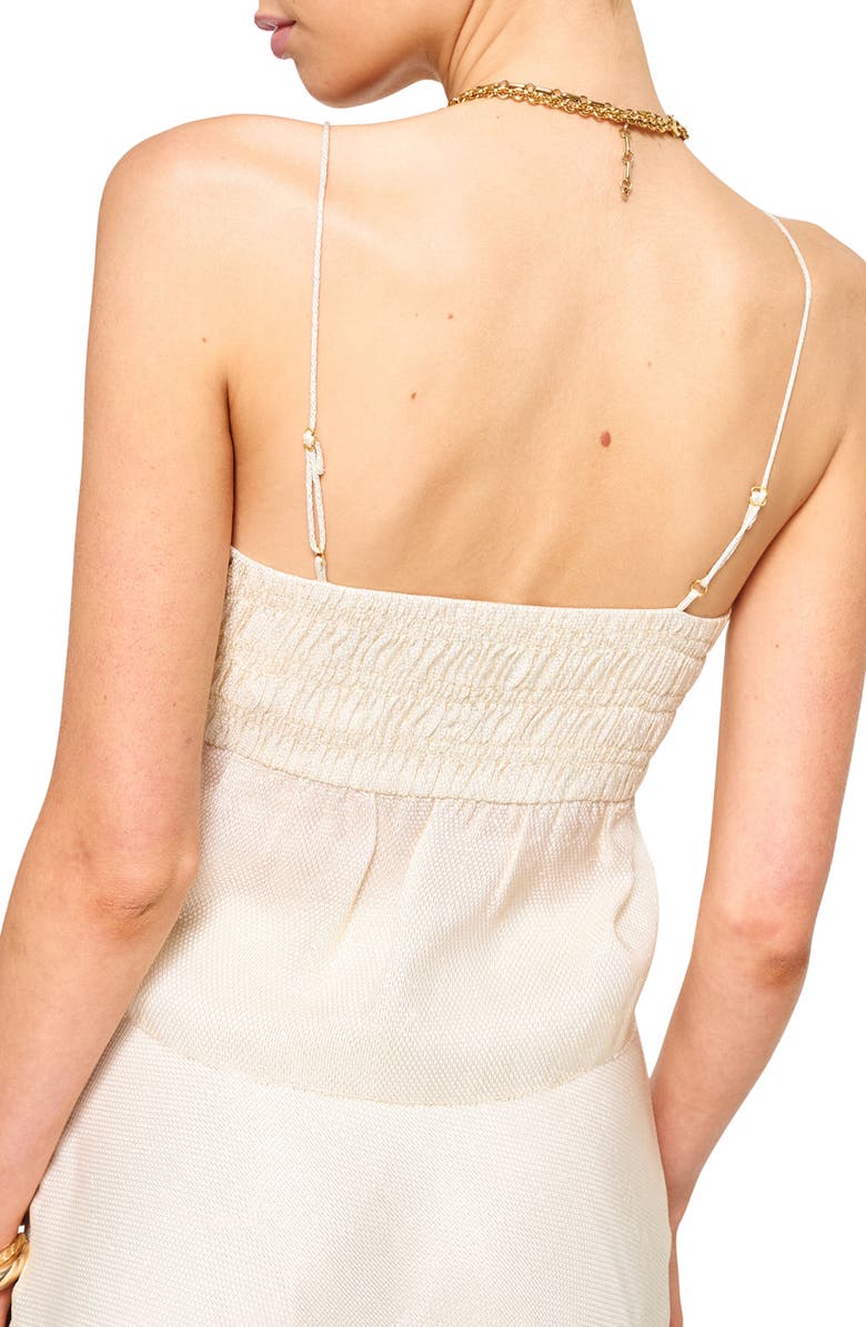 CAMI NYC Alysin Metallic Smocked Camisole, Alternate, color, Cream