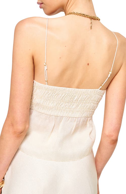 Cami Nyc Alysin Metallic Smocked Camisole In Cream