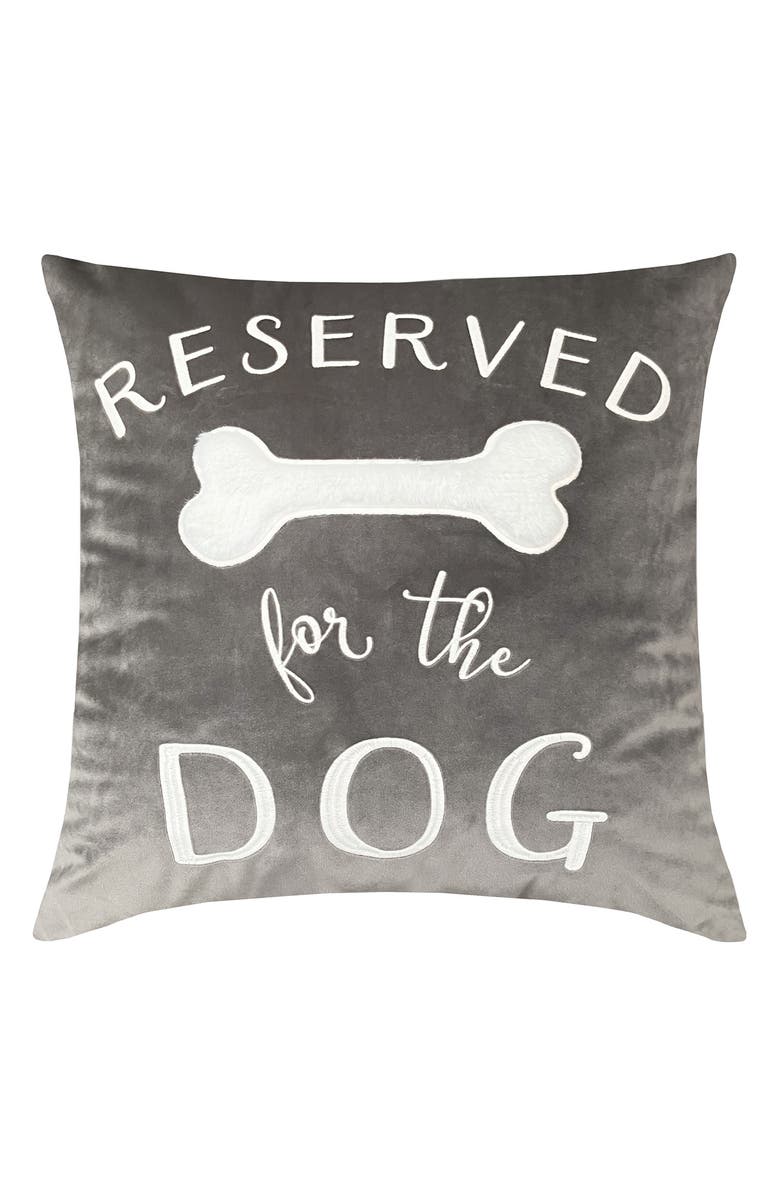 STUDIOCHIC Reserved for the Dog Square Accent Pillow, Main, color, Charcoal