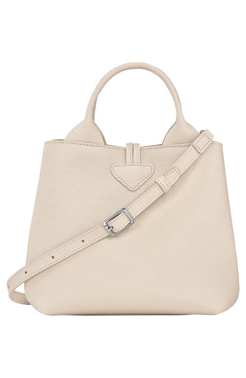 Longchamp Small Le Roseau Leather Tote In White