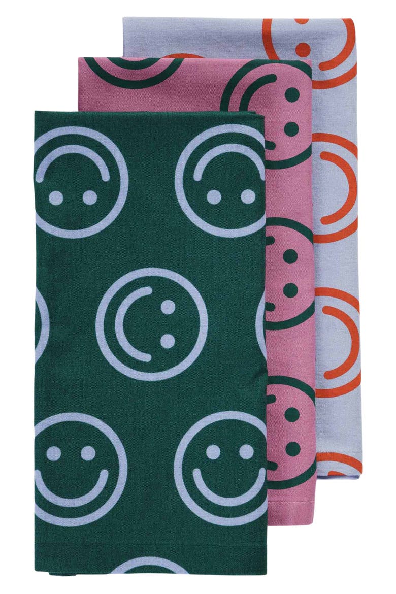 Assorted 3-Piece Organic Cotton Reusable Cloth Set, Main, color, HAPPY MIX
