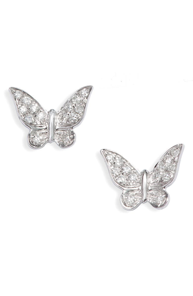 Meira T Butterfly Diamond Stud Earrings, Main, color, 