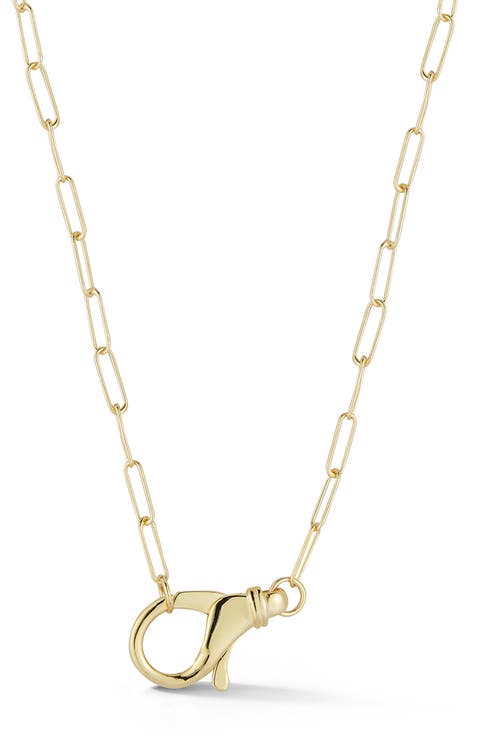 Clasp Pendant Paper Clip Chain Necklace