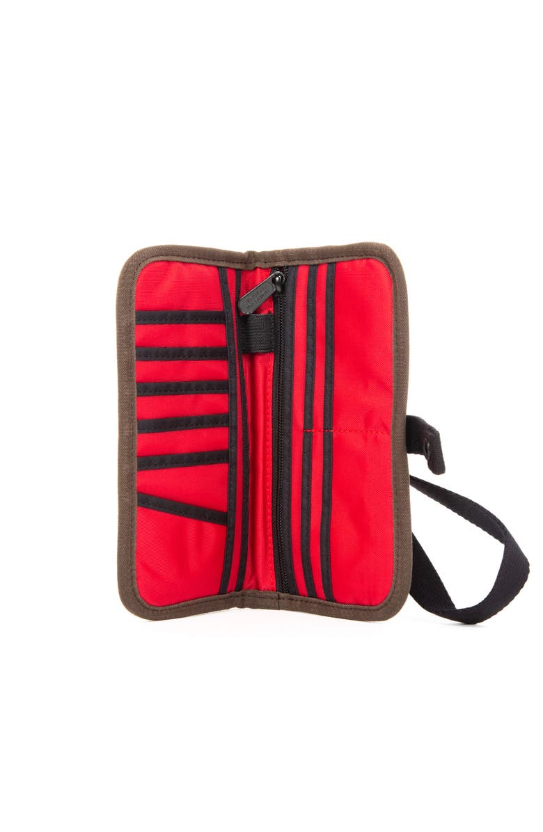 Manhattan Portage Waxed Nylon Continental Wallet, Alternate, color, Dark Brown