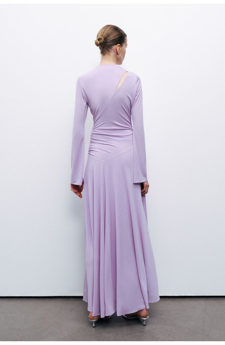 Nocturne Long Sleeve Maxi Dress with Accessory Detail, Alternate, color, 
