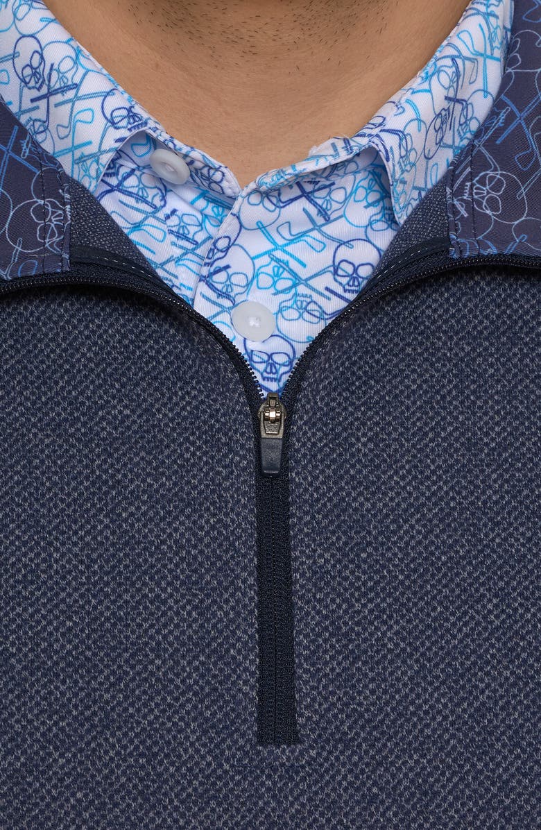 Robert Graham Treviso Knit Quarter Zip Vest, Alternate, color, Navy