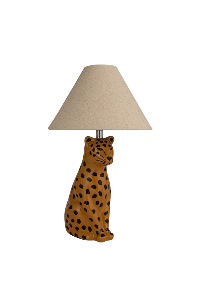 Cheetah Table Lamp with Shade and Inline Switch, Alternate, color, Yellow