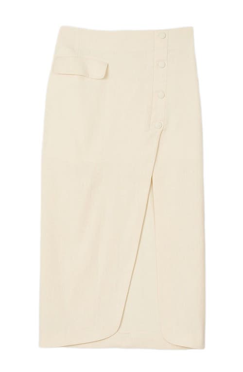 Sandro Mira Button-front Midi Skirt In Ecru