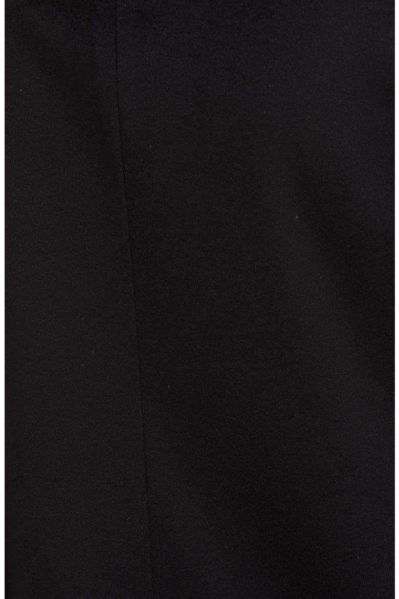 Wool Car Coat with Genuine Rex Rabbit Fur Trim, Alternate, color, DNU-BLACK