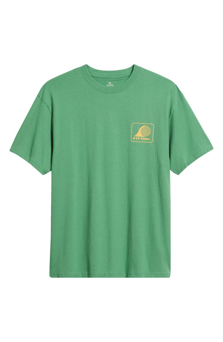 Rip Curl Rolling Wave Cotton Jersey Graphic T-Shirt, Main, color, Leaf Green