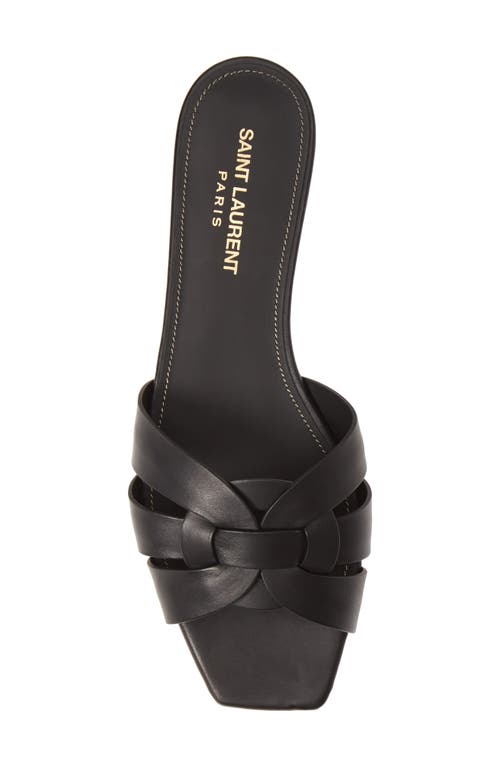 Saint Laurent Tribute Nu Pieds Slide Sandal In Black