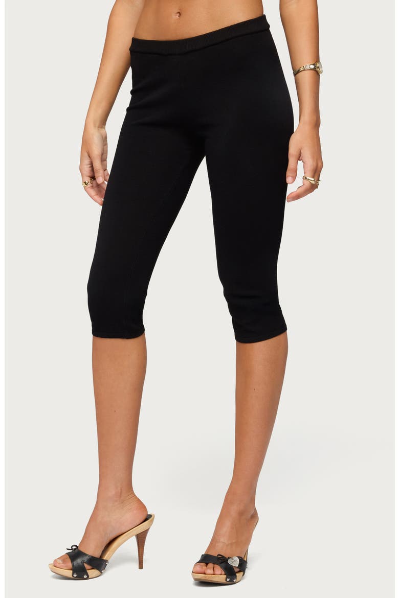 Vanessa Knit Capri Pants, Alternate, color, BLACK