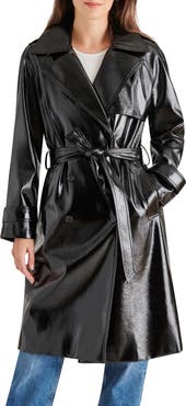 Steve Madden Ilia Faux Leather Trench Coat