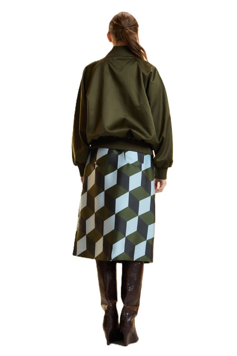 Satin Bomber Jacket, Alternate, color, Army Green