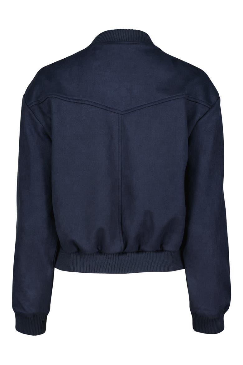 Chelsea Faux Suede Bomber, Alternate, color, Indigo