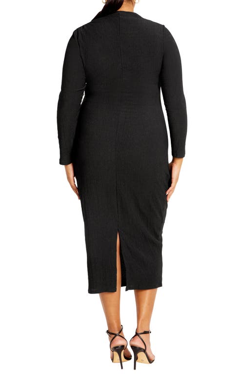 Shop City Chic Jojo Long Sleeve Midi Dress In Black