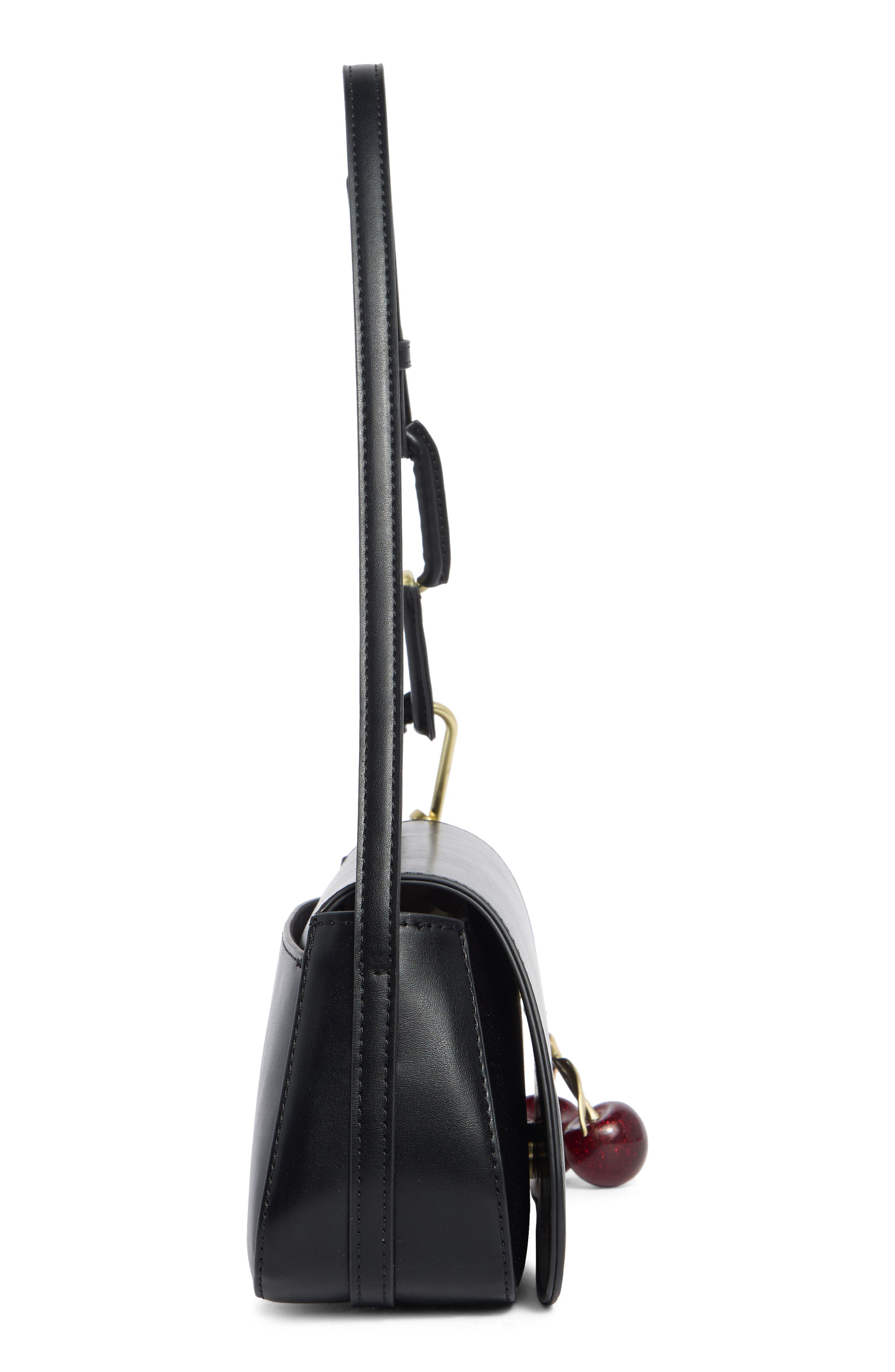 BCBG Covered Rings Shoulder Bag, Alternate, color, Black