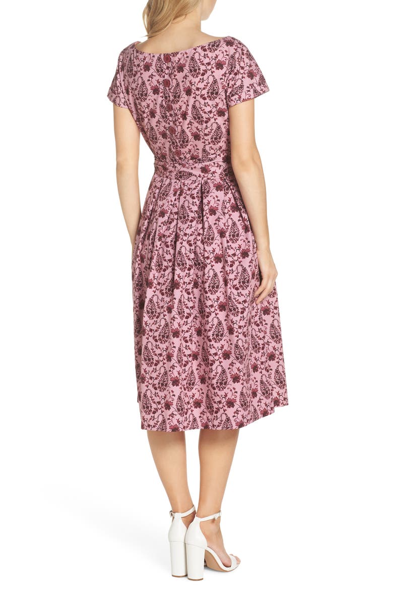 Hallie Fit & Flare Dress (Nordstrom Exclusive), Alternate, color, ROSE/ LIGHT BURGUNDY