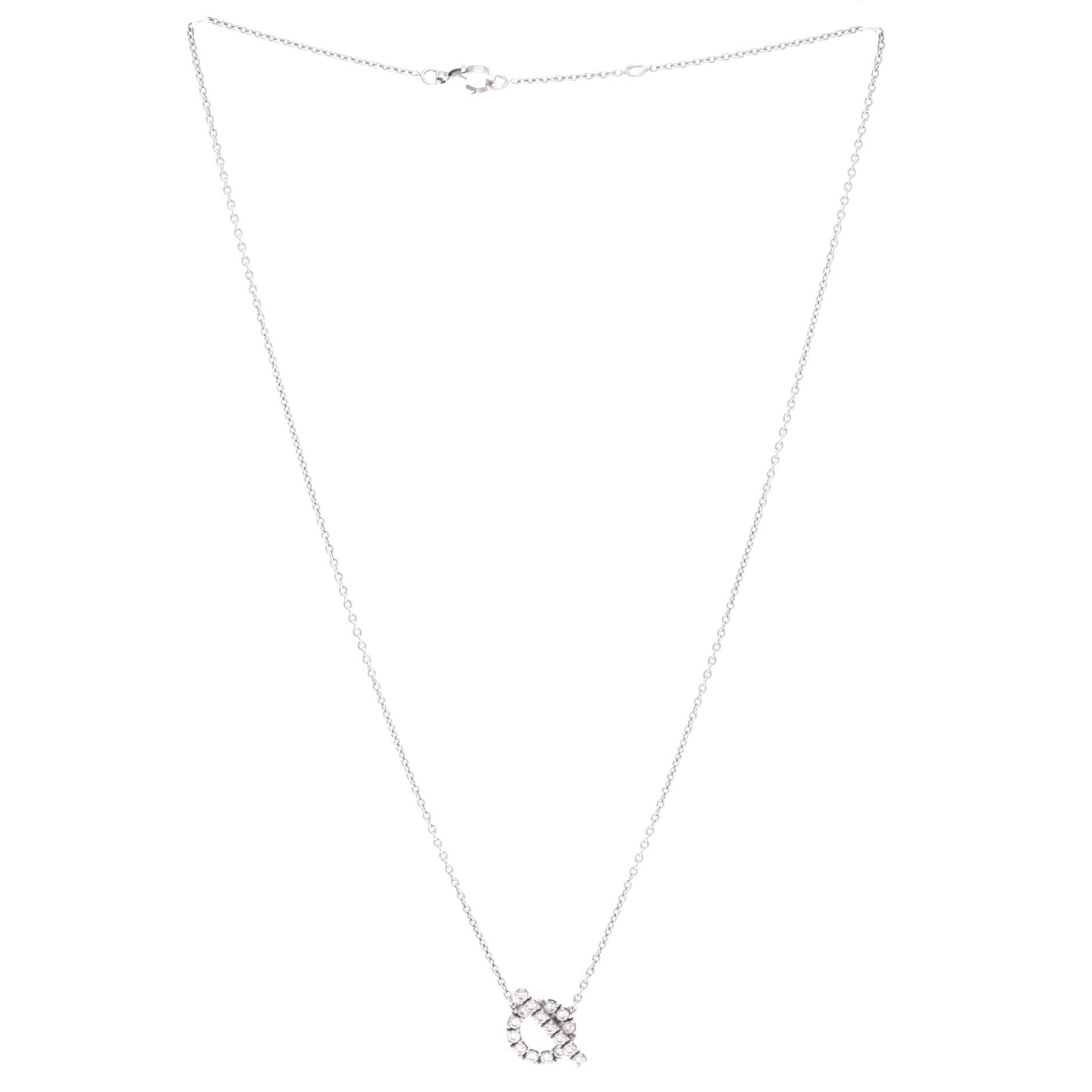 Finesse Pendant Necklace 18K White Gold and Diamonds, Alternate, color, Metallic Gold