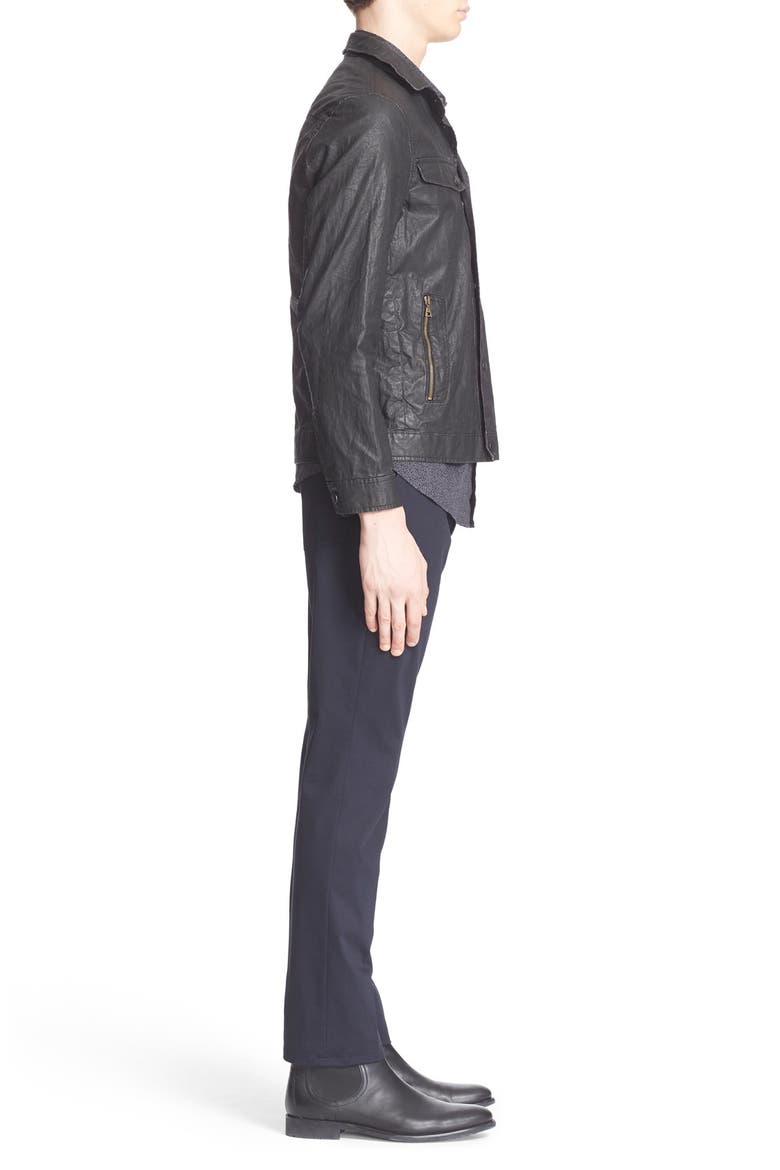 Waxed Linen Jacket, Alternate, color, BLACK/ WHITE