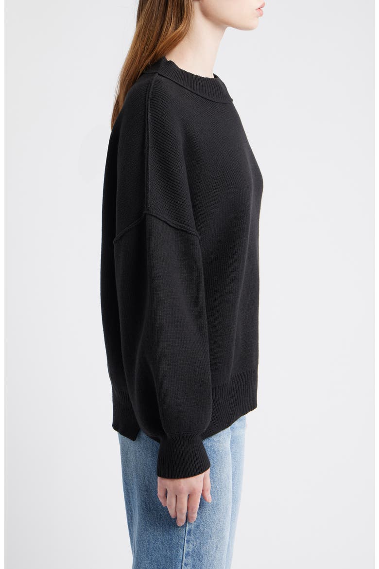 Oversize Rib Sweater, Alternate, color, BLACK