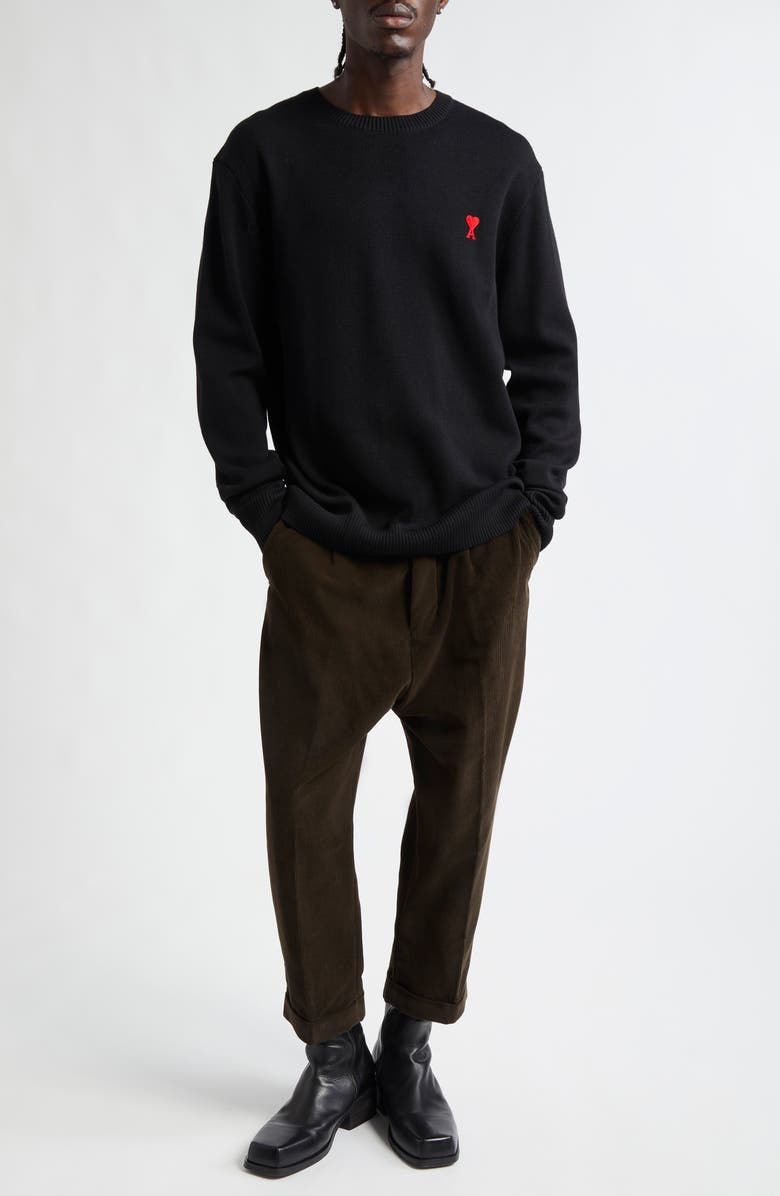 AMI PARIS Ami de Coeur Wool Crewneck Sweater, Alternate, color, 