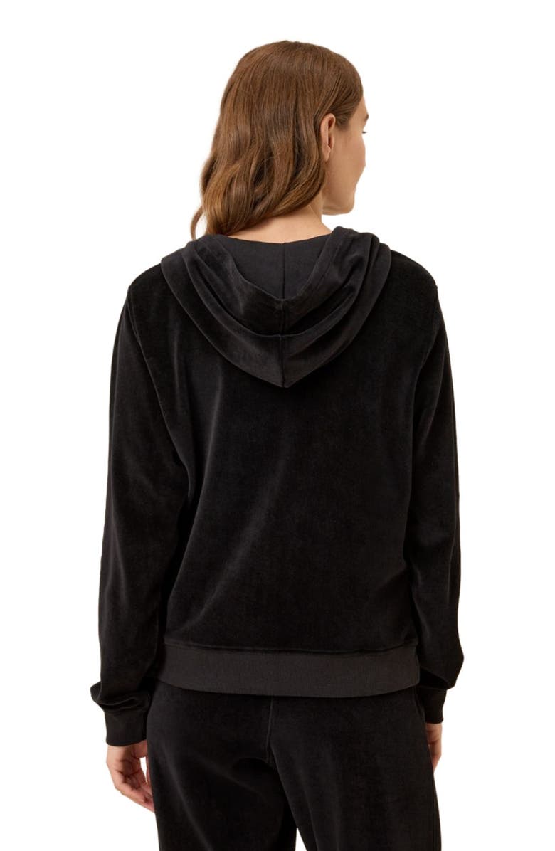 Pact Organic Cotton Pure Velour Zip Hoodie, Alternate, color, Black