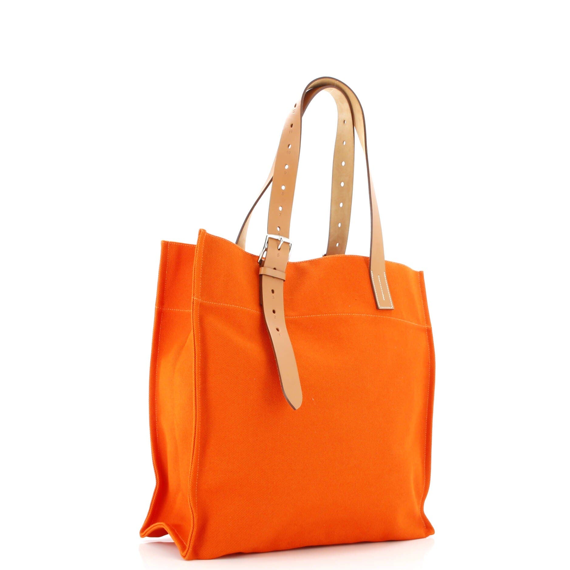 Pre-Owned Hermes Etriviere Shopping Tote Toile and Leather, Alternate, color, 