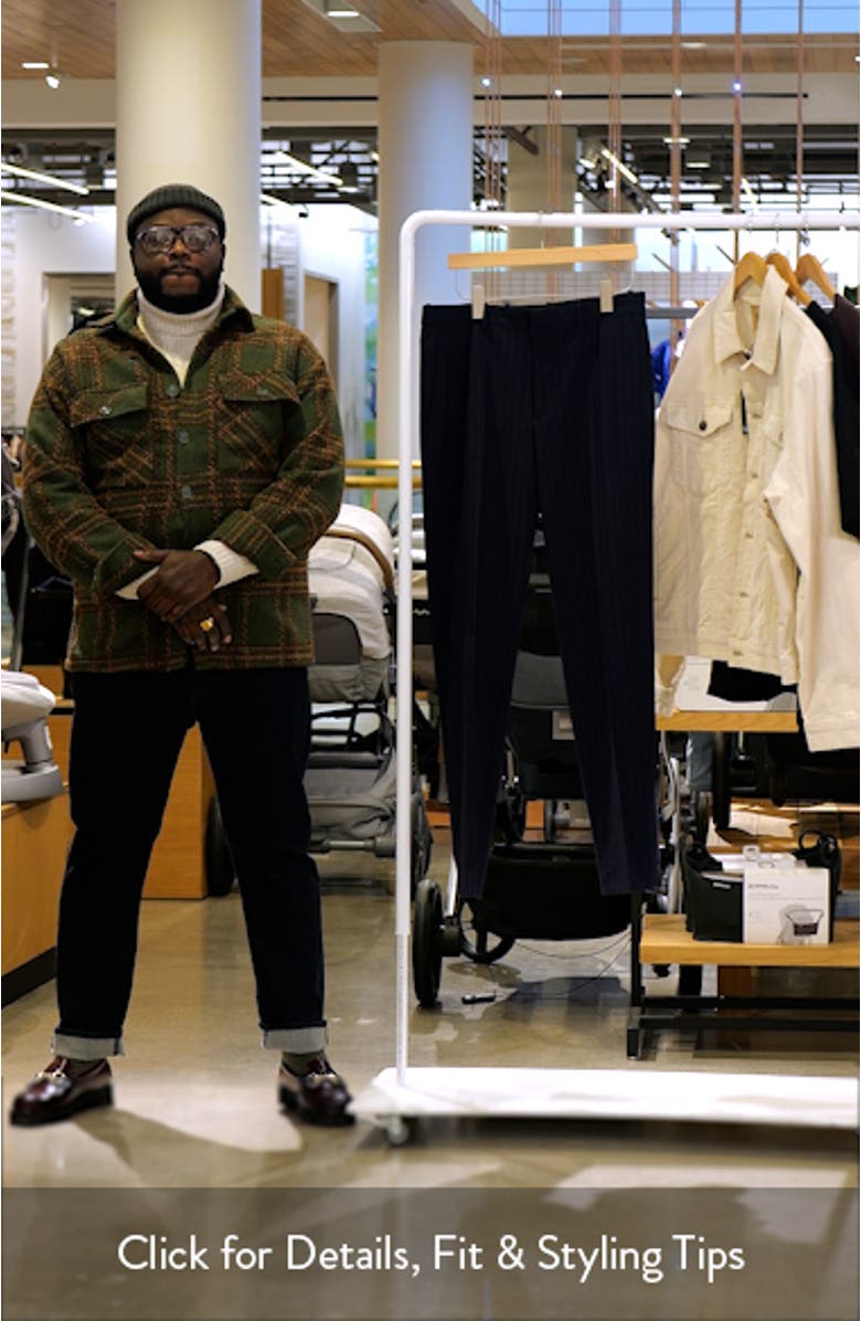 Mayer Pinstripe Slim Fit Stretch Wool Dress Pants, sales video thumbnail