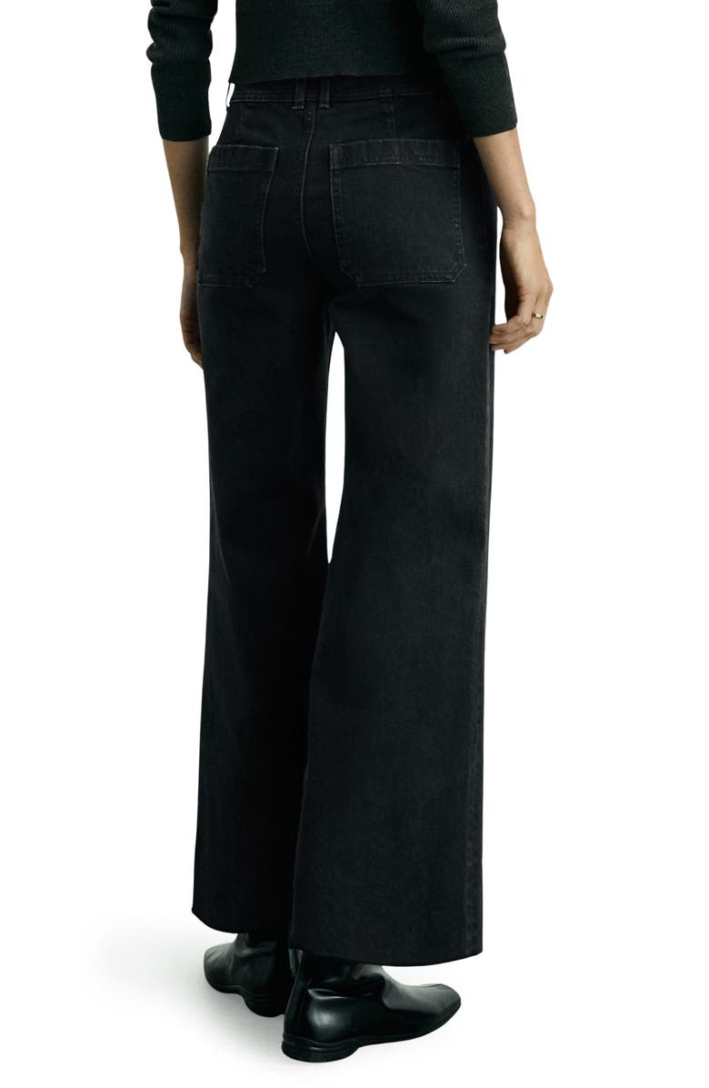 Catherin Raw Hem High Waist Wide Leg Culotte Jeans