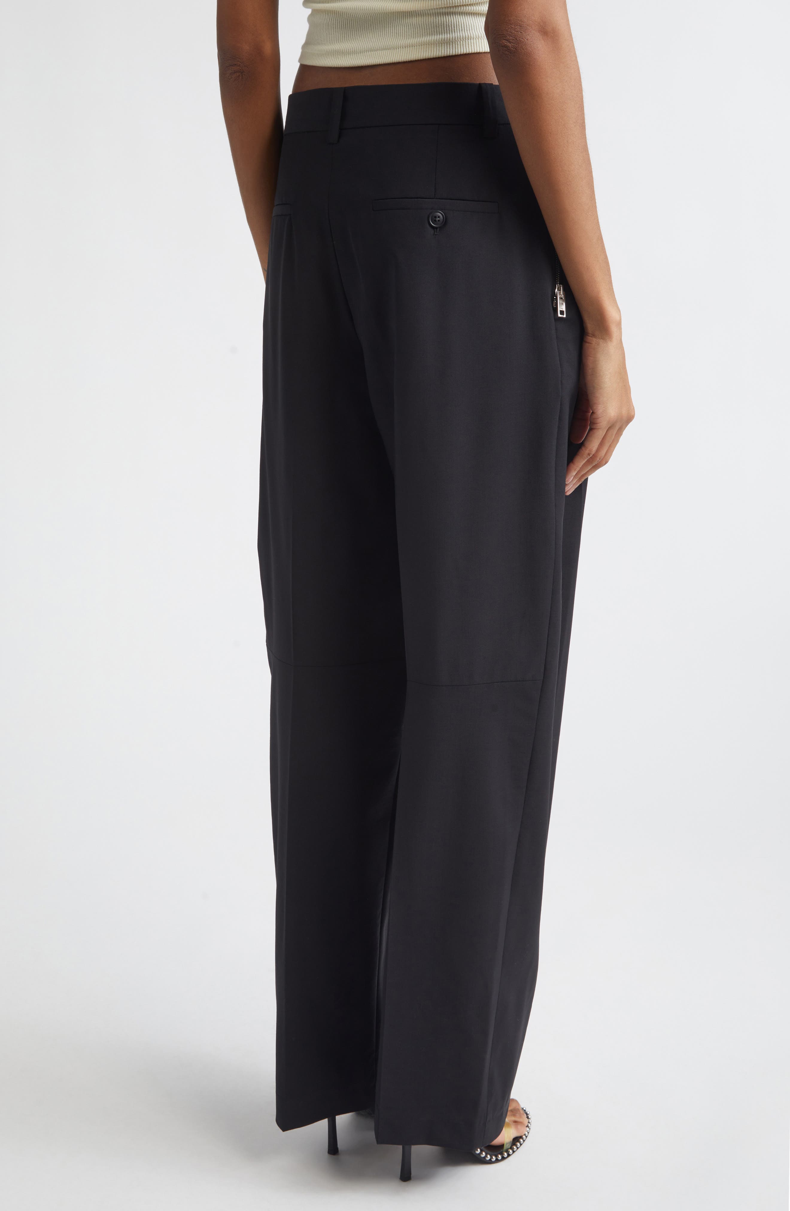 Stretch Wool Blend Tailored Pants - image 2